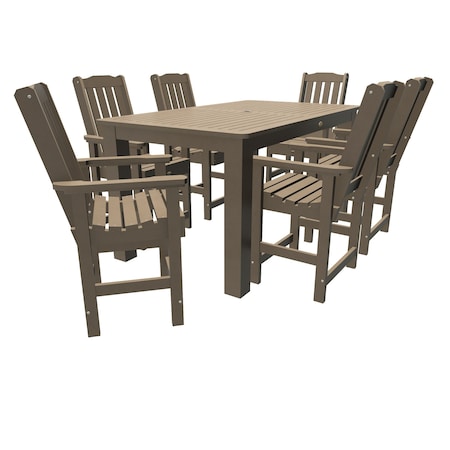 Highwood Usa Lehigh 7pc Rectangular Counter Height Outdoor Patio Furniture Dining Set 72 x 42 AD-ST7LH2CO4BA-WBR